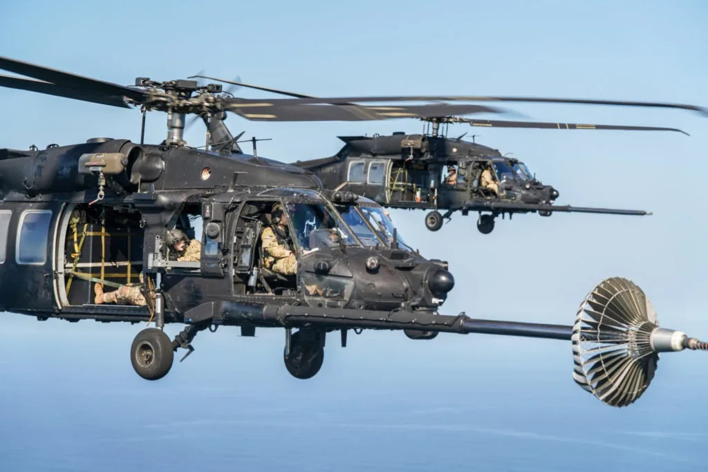Special Operations aviation helicopters in flight